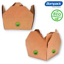 Marmita de Papel Caixa Biodegradável Antivazamento Bompack Eco - 1500ml - 20 Unidades