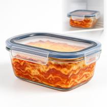 Marmita de Vidro Grande 1 Litro Pote Para Mantimentos Hermetico Tampa Com travas Vedação de Silicone