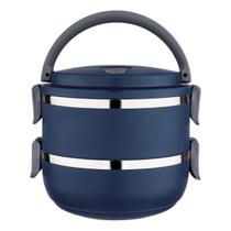 Marmita dupla inox 1,4l com alça euro home lb1234 azul