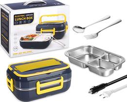 Marmita Eletrica Bivolt Pra Carro 40w 3 Compartimentos 1,5 Litros Gourmet Só 110v