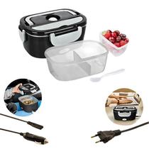 Marmita Elétrica Preta Acompanha 02 Cabos Bivolt e 12v Potência de 40w para Aquecimento Rápido Compartimentos Móveis