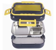 Marmita elétrica, recipiente com aquecedor de alimentos, aço inoxidável, uso duplo, 12v e 110V Marmita elétrica, recipiente com aquecedor de alimentos, aço inoxidável, uso duplo, 12v e 110V