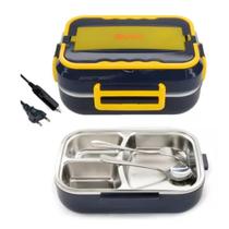 Marmita Elétrica Térmica 12v E 110v 220v Carro Casa Bivolt Amarela - mk