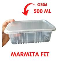 Marmita Fit 500 ml Freezer Micro-ondas Reutilizável 100 unidades - Galvanoteck