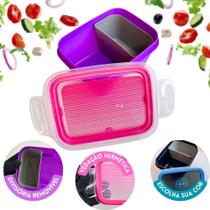 Marmita Hermética 2 Divisórias Lancheira Vasilha C Trava Fit