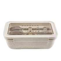 Marmita Hermética com Talheres de Bambu PP Off White 1,1L 220108 - Lyor