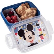 Marmita Hermética Mickey Mouse 630ML Plástico com Trava Azul Plasútil Marmita Hermética Mickey Mouse 630ML Plástico com Trava Azul Plasútil