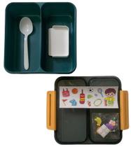 Marmita Infantil Com Colher Material Plástico Com Adesivos Para Colar