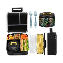 Marmita Infantil Com Jarro Isolado, Bolsa De Almoço À Prova De Vazamentos, Pacote De Gelo, Garfo E Marmita Infantil Com Jarro Isolado, Bolsa De Almoço À Prova De Vazamentos, Pacote De Gelo, Garfo E