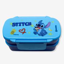 Marmita Infantil Lancheira c/ Talheres Stitch Disney Oficial