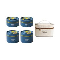 Marmita Isolada Para Adultos E Crianças, Portátil, Com 3 Compartimentos Empilháveis, Container De