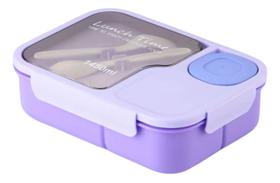 Marmita Marmitex Pote Com Divisórias 1450ml Kit Com Talheres