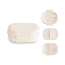 Marmita mushie Kids Bento 3 Compartimentos com Talheres Marfim Marmita mushie Kids Bento 3 Compartimentos com Talheres Marfim