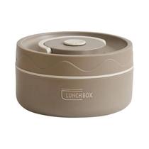 Marmita Portátil Isolada Em Aço Inoxidável À Prova De Vazamentos, Bento Redondo Multicamadas Para