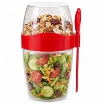 Marmita portátil pote salada duplo com molheira talher reutilizável lancheira fitness shakeira copo multiuso Marmita portátil pote salada duplo com molheira talher reutilizável lancheira fitness shakeira copo multiuso