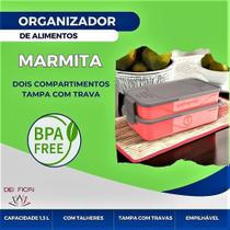 Marmita Pote Com Talheres Tampa Freezer Microondas Fitness