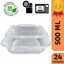 Marmita potes com tampa alimentos microondas freezer 500ml - 24 un - Marmitas