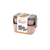 Marmita Prática 2 andares Com Divisória e Colher Rosa 12x9Cm 3471 Paramount Marmita Prática 2 andares Com Divisória e Colher Rosa 12x9Cm 3471 Paramount