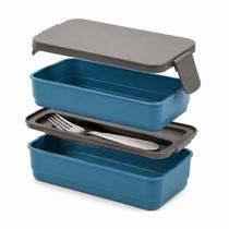 Marmita Pratica Paramount Com Par De Talher 500ml Light Blue Marmita Pratica Paramount Com Par De Talher 500ml Light Blue