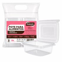 Marmita Retangular Embalagem 1000ml Tampa Articulada 24 unidades
