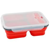 Marmita Retrátil Silicone 1300ml C/ Tampa e Talher 3 Divisórias Vedação Micro-ondas Freezer Viagem Trabalho Refeições Marmita Retrátil Silicone 1300ml C/ Tampa e Talher 3 Divisórias Vedação Micro-ondas Freezer Viagem Trabalho Refeições