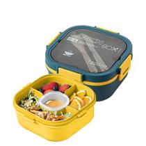 Marmita Sanduicheira Bento Box Lunch 1200ml C/ 4 Divisórias Talheres