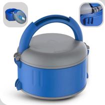 Marmita Termica 1,5L Sem Divisória Com Alça Azul Soprano
