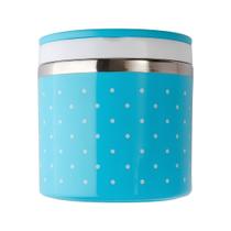 Marmita Térmica Aço Inox C/ Parede Dupla 450 ml Redonda C/ Alça Retrátil Mantém o Alimento Aquecido