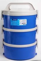 Marmita Termica Com e Sem Divisoria Kit 3 Peças 1,5L Alça Trava Soprano