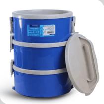 Marmita Termica Com e Sem Divisoria Kit 3 Peças 1,5L Alça Trava Soprano