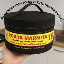 Marmita termica de aluminio com bolsa tnt oreta alça e ziper reforcados kit almoco jantar servico trabalho