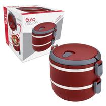 Marmita Térmica Dupla Lunch Box Vermelho 1,4l Inox