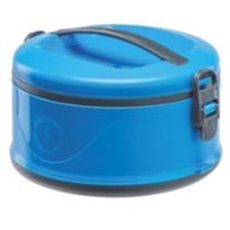Marmita térmica redonda azul com alça e trava para alimentos com divisórias Marmita térmica redonda azul com alça e trava para alimentos com divisórias