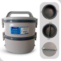 Marmita Térmica Tekcor 1,5L Kit 2 Peças Divisória Alça Trava Soprano Cinza Marmita Térmica Tekcor 1,5L Kit 2 Peças Divisória Alça Trava Soprano Cinza
