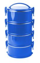 Marmita termoprática azul conjunto 4 unidades