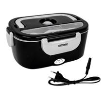 Marmiteira Elétrica Térmica Bivolt 127V/220V Preta Marmita Portátil Moderna Almoço Janta Casa República Faculdade Refeitório Escritório Viagens