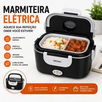 Marmiteira Marmita Elétrica Térmica Bivolt 1,5L Portátil Preta 60W Com Divisórias Colher Aquecimento Sem Microondas Marmiteira Marmita Elétrica Térmica Bivolt 1,5L Portátil Preta 60W Com Divisórias Colher Aquecimento Sem Microondas