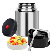 Marmiteira Térmica Garrafa Lancheira 1 Litro Inox Vácuo Marmita Camping Academia Lanches Escola Passeios