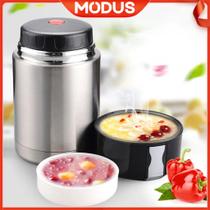 Marmiteira Térmica Garrafa Lancheira 1 Litro Inox Vácuo Marmita Camping Academia Lanches Escola Passeios