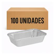 Marmitex bandeja aluminio retangular 500ml d-6 c/100 wyda