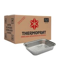 Marmitex de Alumínio 1150ml com Tampa de Cartão 100un Thermoprat