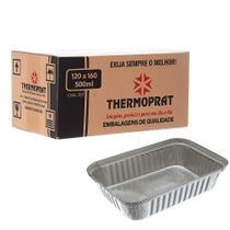 Marmitex de Alumínio com Tampa - 500ml Caixa com 100un Thermoprat