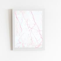 Mármore Branco E Rosa Quadro Moldura Branca 60x40cm Mármore Branco E Rosa Quadro Moldura Branca 60x40cm