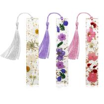 Marque flores secas de resina Kaluofan para livros femininos x3