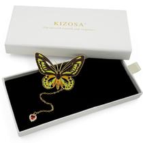 Marque KIZOSA Butterfly Metal com corrente e coração para presente