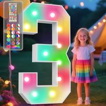 Marquee Light Up Number Ledido 4FT 34 cores que mudam com controle remoto Marquee Light Up Number Ledido 4FT 34 cores que mudam com controle remoto