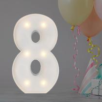 Marquee Light Up Numbers 8, 2 pés com balões e luzes de mosaico