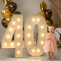Marquee Numbers imprsv 40 para festa de 40 anos com luzes Marquee Numbers imprsv 40 para festa de 40 anos com luzes