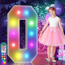 Marquee Numbers imprsv 4FT Colorido Number 0 com controle remoto Marquee Numbers imprsv 4FT Colorido Number 0 com controle remoto