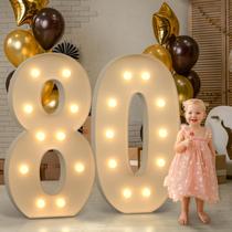 Marquee Numbers imprsv 80 para festa de 80 anos com luzes Marquee Numbers imprsv 80 para festa de 80 anos com luzes